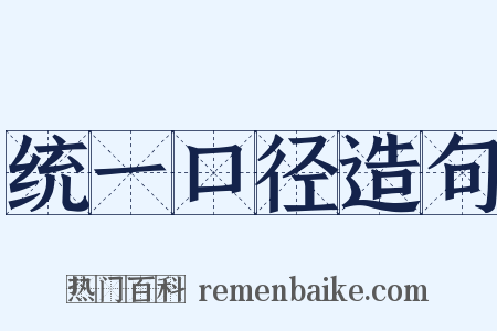 统一口径造句是什么意思的图片
